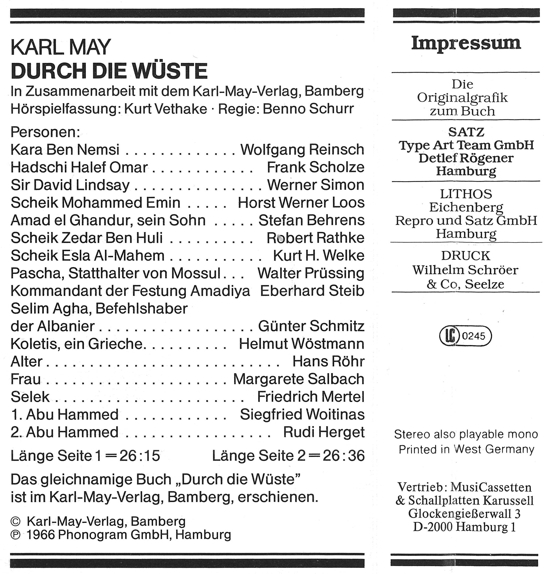 827 940-4 - Durch die Wüste - b 827 940-4 - Durch die Wüste - b